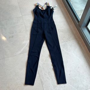 Purity Active Workout Yoga Jumpsuit Catsuit Navy Pastel Size Small NWT SO CUTE!